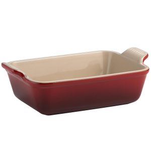 Le Creuset Stoneware Heritage 19cm Deep Rectangular Dish in Cerise