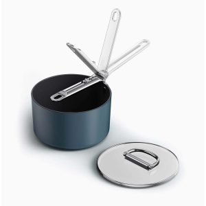 Joseph Joseph Space Folding Handle Ceramic Non-stick 19cm Blue Saucepan & Lid – 45038