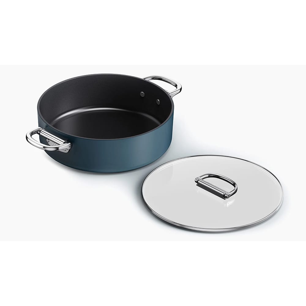 Joseph Joseph Space Folding Handle Ceramic Non-stick 28cm Blue Shallow Casserole Pan & Lid – 45046
