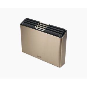 Joseph Joseph Folio™ Steel 4-piece Chopping Board Set in Rose Gold – 60172