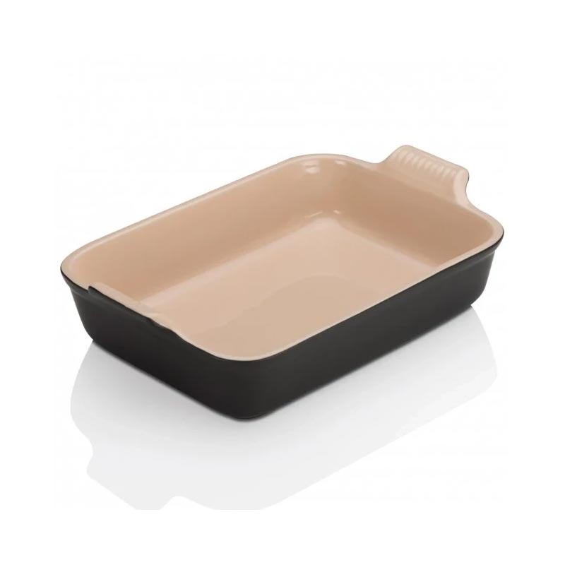 Le Creuset Stoneware Heritage 19cm Deep Rectangular Dish in Satin Black