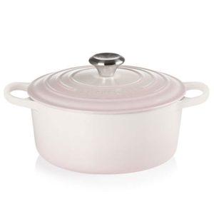 Le Creuset Signature Cast Iron Round Casserole Dish in Shell Pink 24cm