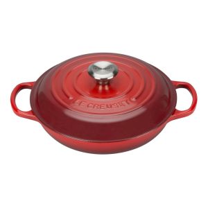 Le Creuset Signature Cast Iron Shallow Casserole Dish in Cerise 26cm