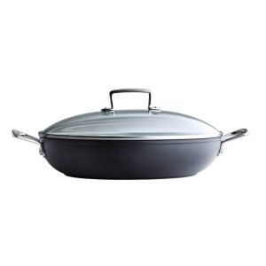 Le Creuset Toughened Non-Stick Shallow Casserole with Glass Lid 26cm