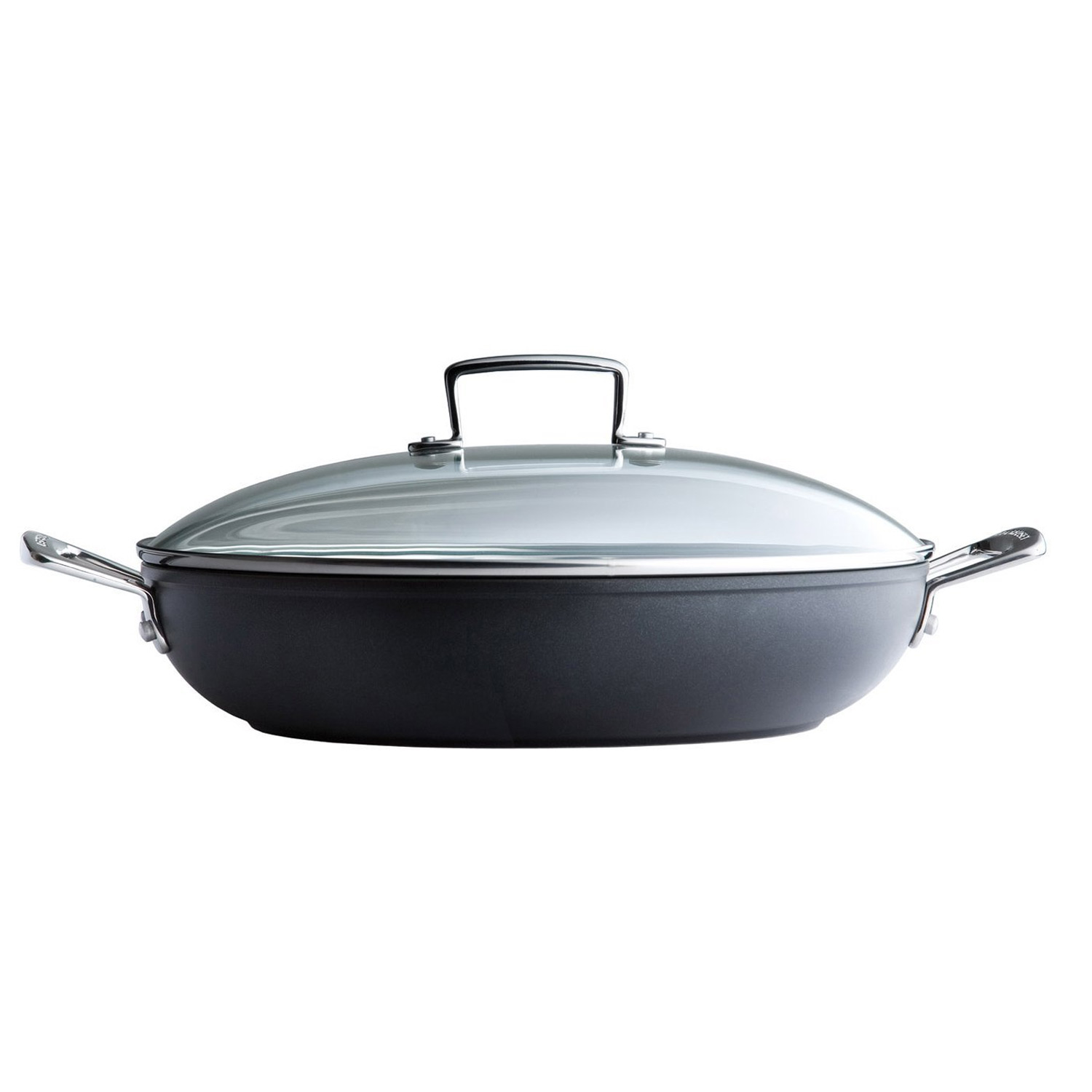 Le Creuset Toughened Non-Stick Shallow Casserole with Glass Lid 30cm