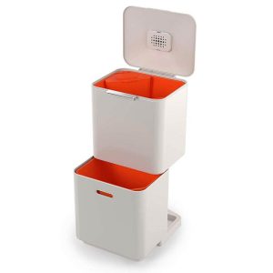 Joseph Joseph Totem Max 60L Waste and Recycling Bin in Stone